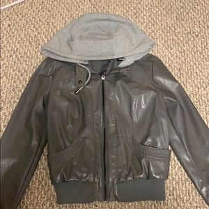 Grey faux leather jacket
